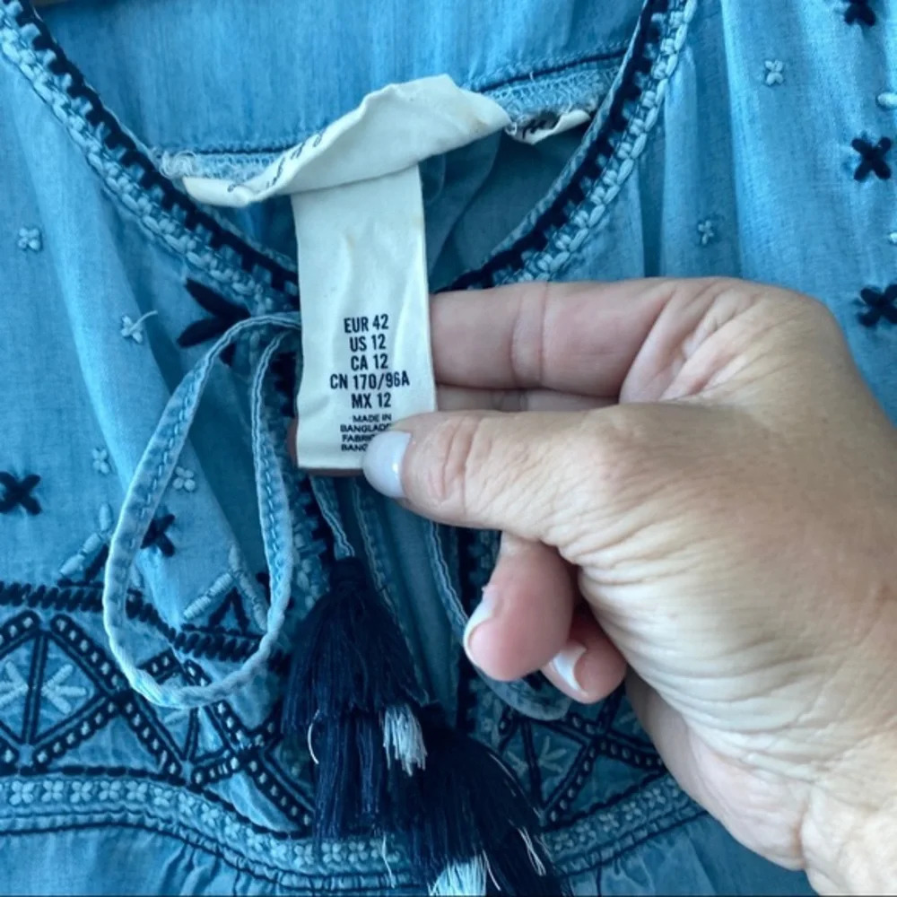 Dress Boho Hippie H&M blue 12 tassels - Picture 5 of 7